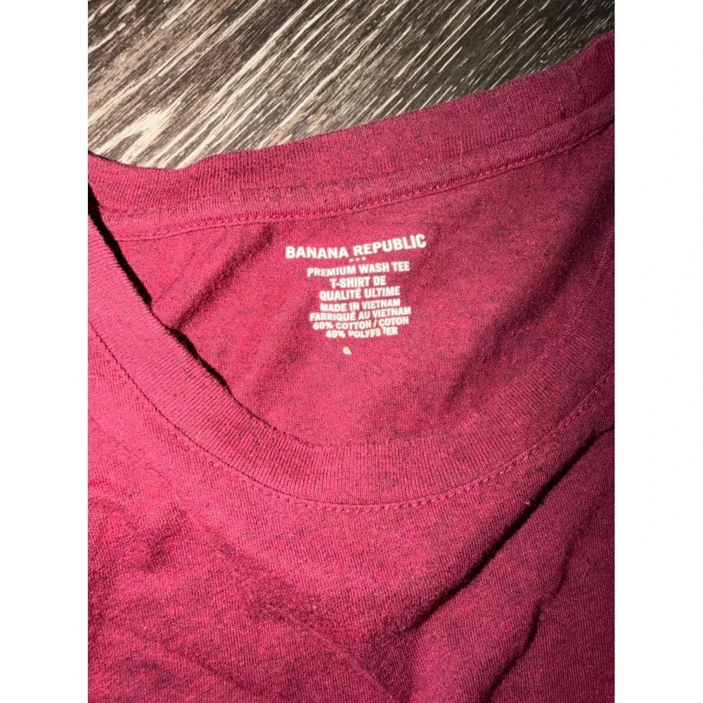 Banana Republic Mens Premium Wash‎ T-Shirt Bundle Grey Burgundy XL Tee